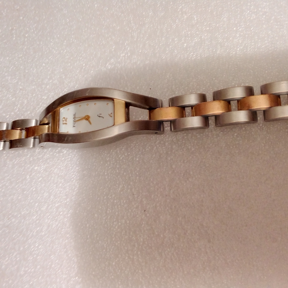 Fossil F2 E S _ 9173 11023  stainless steel 30 meters/ 100 feet link lady watch